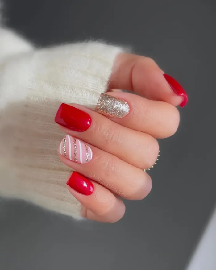 15 Red Christmas Nails That Are Sleek, Sparkly & Holiday-Perfect